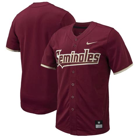 men's nike garnet florida state seminoles replica full-button baseball jersey|fsu seminoles hats.